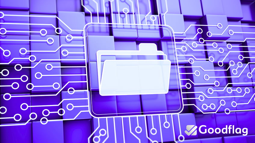 Schéma illustrant le processus de dématérialisation des documents  en entreprise : du papier au document numérique signé électroniquement,  avec les étapes de validation, archivage et conformité eIDAS. Solution Goodflag 100 % française.