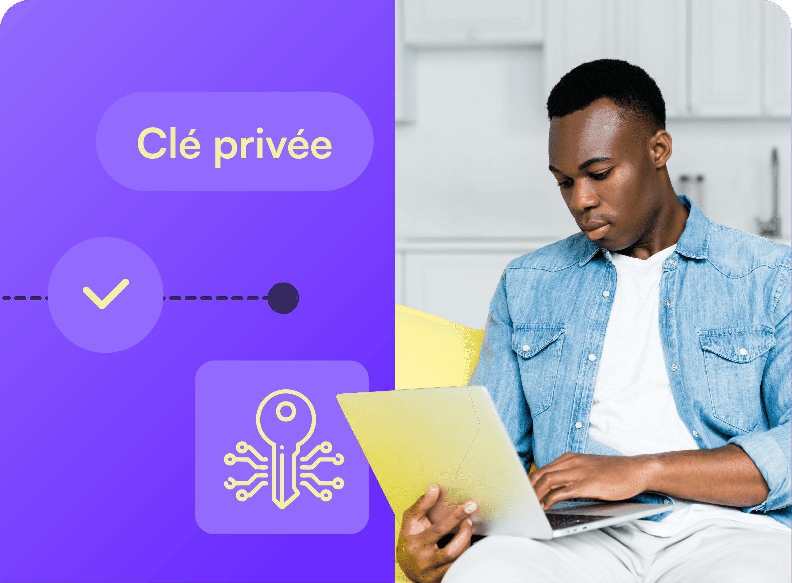 Une clé privée est générée de manière sécurisée par un module matériel de sécurité (HSM) qualifié.